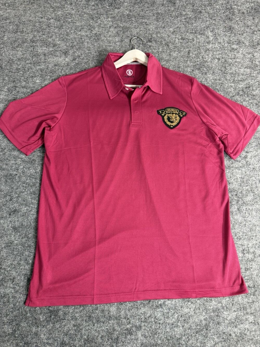 Bogner Fire And Ice Polo Shirt Mens Large Hot Pink Magenta Embroidered N173